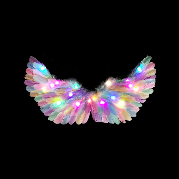 (Svaleformede vinger macaron farve (lysende type) - medium / udfoldet 80*40cm) scene vinger
