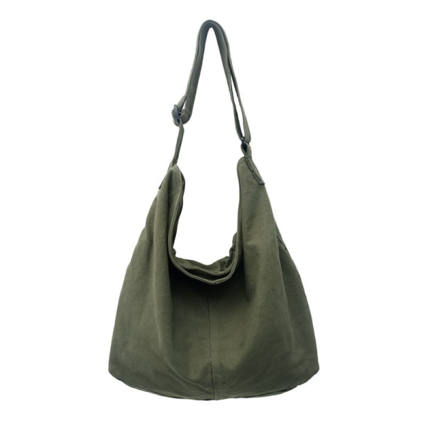 Kvinner lerretsveske Multipurpose Large Casual Messenger Camping Handbag for Class Work Green Free Size