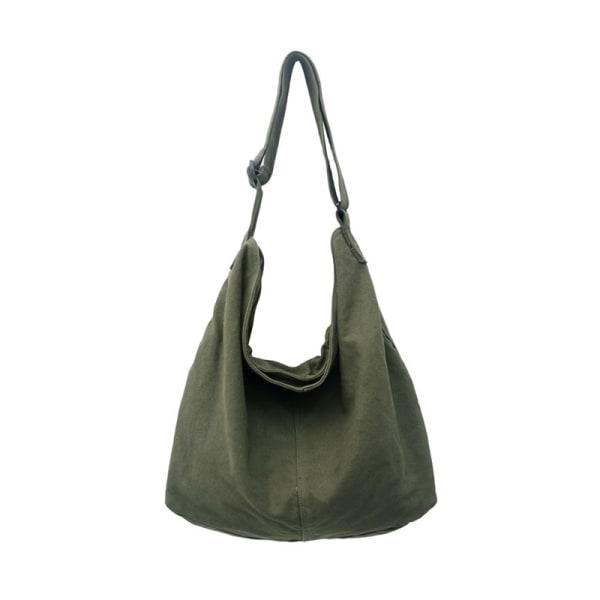 Kvinner lerretsveske Multipurpose Large Casual Messenger Camping Handbag for Class Work Green Free Size