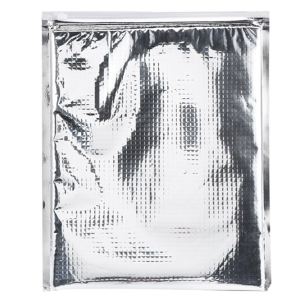 5-pakks sett med aluminiumsfolieisolerte matlagringsposer termisk kjøler sølv (25 * 30 cm)