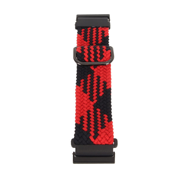 YQ Flätad nylon sportklockarmband justerbart ersättningsklockarmband för Spartan Hr Baro rödaktig svart