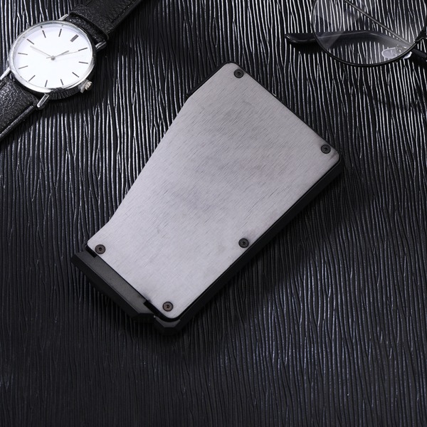 Kannettava korttilompakko Automaattinen case Alumiininen estävä skannauksenesto metalli kassapidike Käyntikorttilaatikko Kannettava case miehille