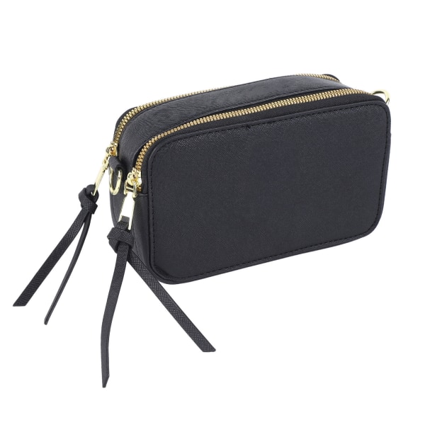 Retro moderiktig kameraväska Dam Elegant Print PU Läder Messenger Bag Handväska för resor Svart Fri storlek