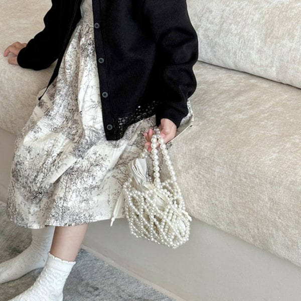 Små piger håndtaske i koreansk stil Sød Stilfuld Udsøgt Skuldertaske, der er nem at bære til børn Vandret design Gratis størrelse