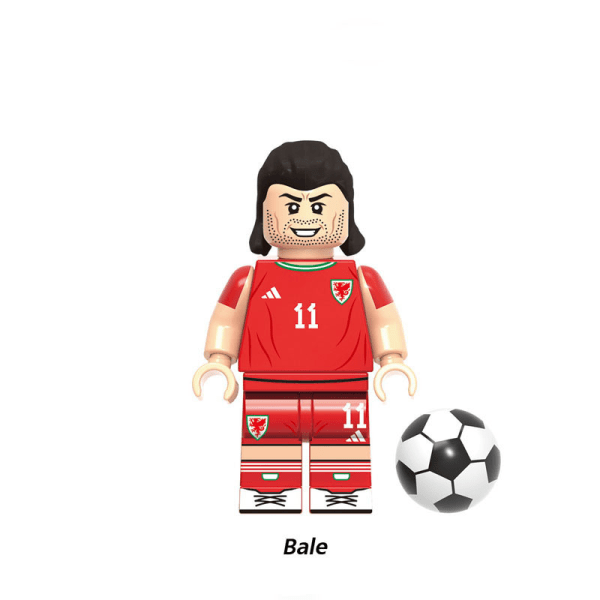 Gave til VM-fans, fodboldspillerdukke, fodbold byggeklodslegetøj, fødselsdag, skrivebordsdekoration (1 stk) Gareth Bale
