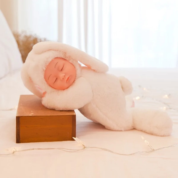 25CM Baby Sovende Dukke Simulert Kanin Baby Komfortabel Do