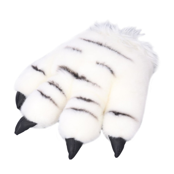 Simulering Dyreklohansker Cute Tiger Claw Plysjhansker Werewolf Costume Hansker Hvite