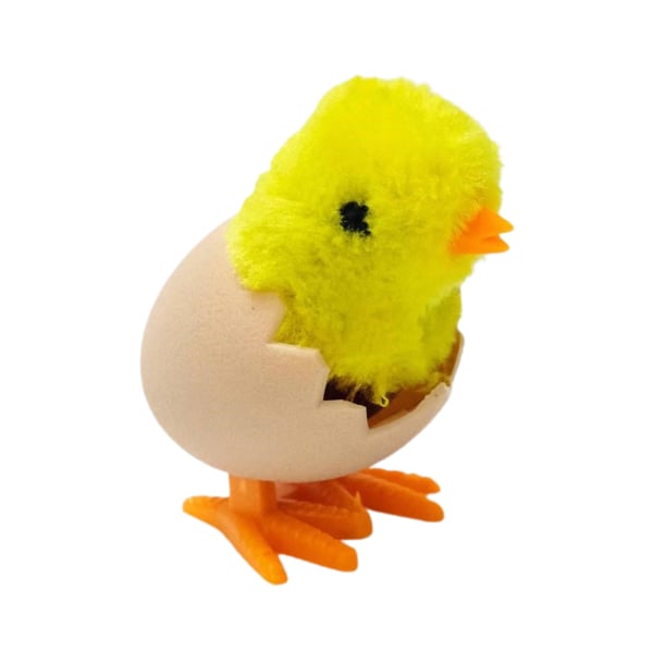 (1 förpackning) (Brown Eggshell Chick) Påsk Broken Shell Chick Plysch Simulerad äggskalsunge Hoppa och springa upprullningsleksak 8x9 cm, plast + plysch