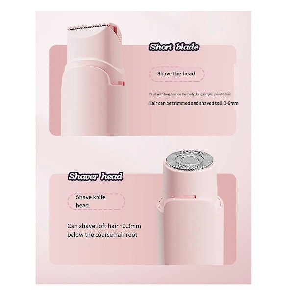 Smertefri Barbermaskin for Kvinner, 2-i-1 Trim & Glid, Null Irritasjon, Ideell for Sensitiv Hud Som Vist