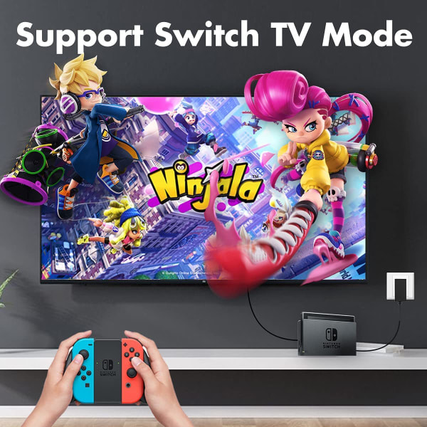 YUE-AC- power för Nintendo Switch/LITE/OLED kan användas som en original Nintendo-laddare, stöder Switch TV Dock-lägesutgång 15V2.6A laddare British regulatory