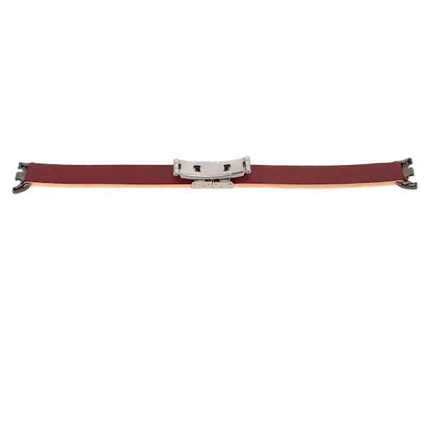 YQ PU læderurrem med foldelukning, justerbar rem til udskiftning, vintage rem til Mi Band 8, brun