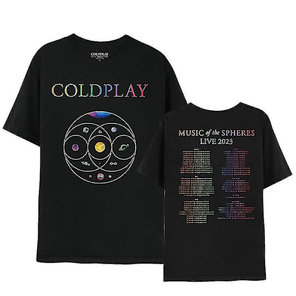 2024 T-shirt Coldplay World Tour T-shirt, Y2k T-shirt Män Och Kvinnor - Mxbc Lila S Black S