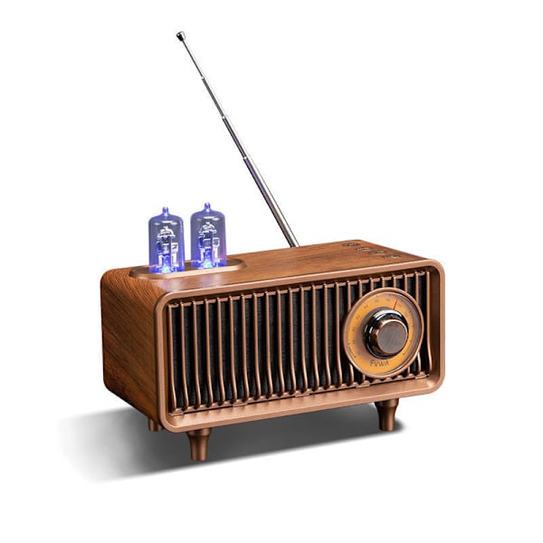 AM FM Klassisk Retro Radio med Bluetooth-høyttaler, Vintage Tre Bordradio med diskantkontroll for kjøkken Stue med dreiebryter