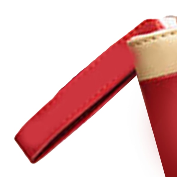 Kvinner lommebok tegneseriemønster sammenleggbar glidelåslukking mykt PU-skinn bærbar kortoppbevaringsveske Rød fri størrelse