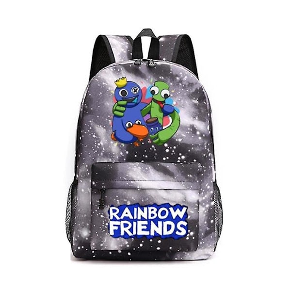 Rainbow Friends Ryggsäck Skolryggsäck Studentryggsäck Skolväska Bokväska Väska (Grå) GS