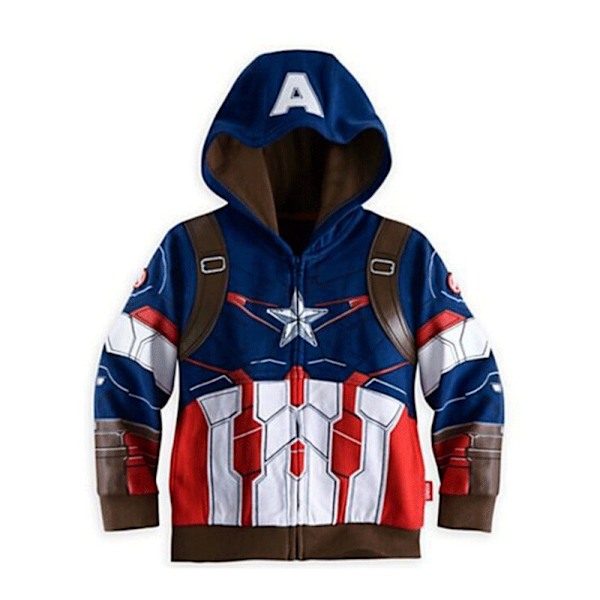 Barn Pojkar Superhjältar Spider-Man Hooded Sweatshirt Zip Hooded Jacka Topp Hulk 110 Captain America 140
