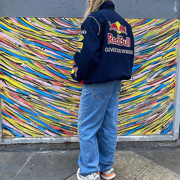 Kilpatakki Vintage, Bomber Jacket Print, F1 Streetwear -takki Y2k XL