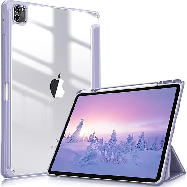 iPad Air 11 tommer (2024) M2 transparent akryl iPad beskyttelsesetui Gray Flower iPad Air 11 (2024) M2