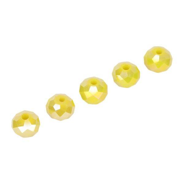 YQ 70 stk 8mm små plastperler frøperler tilbehør for smykkefremstilling armbånd DIY håndverk gul