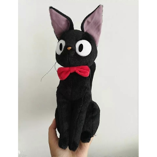 Søt svart katt, plysjleke 27 cm