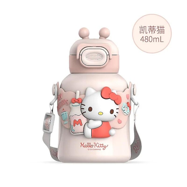 Sanrio Kuromi Vakuumflaska Flickor Kawaii Anime Cinnamoroll My Melody Sugrörkopp Vinter Varm Stor Kapacitet Vattenflaska Present Till Barn Kuromi 480ml Hello Kitty