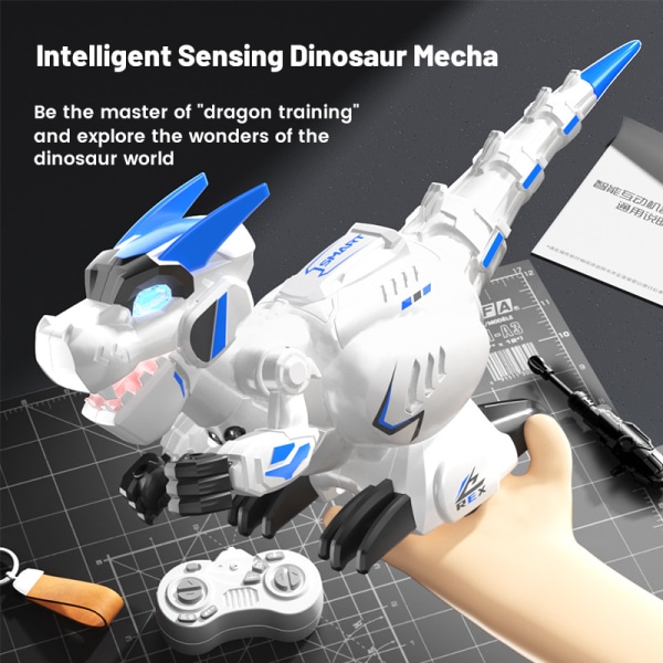 YUE-Smart Sensing Dinosaur Mech för barn - dinosauriemodell med fjärrkontroll med intelligent avkänning