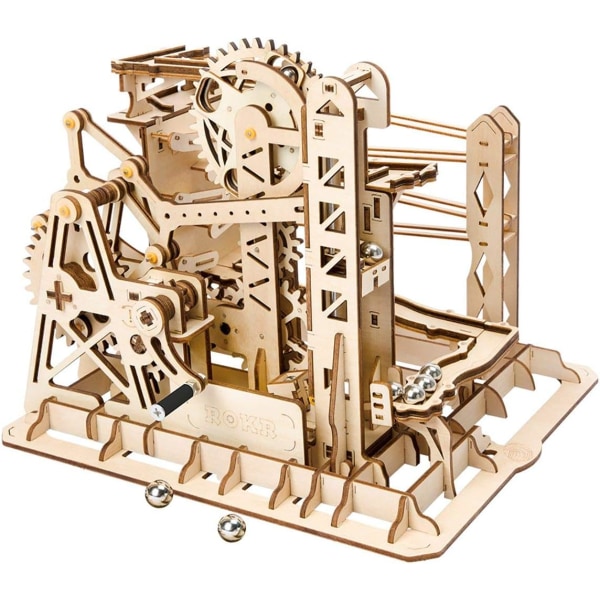 3D trepuslespill Marmor Run Set - Mekanisk modellsett for voksne DIY Roller Coaster Leker Gaver til gutter/jenter (marmorkanal)