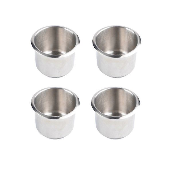 4 stk Universal Marinebåt Koppholder 68X55mm Rustfritt Stål Drop-in Drikkeholder for Pokerbord Sofa GS