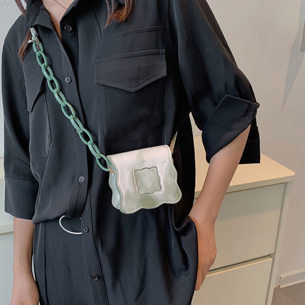 Mini Skulderveske Fasjonabel Tie Dye Søt Mini Flap Bag Myntveske Håndveske for smykker Nøkkel Grønn Gratis Størrelse
