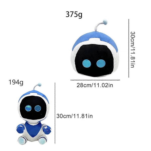 Astro's Playroom Astro Bot 12 tommers Plysjedokke Play Station PS5 Fylt Plysjedokke A A