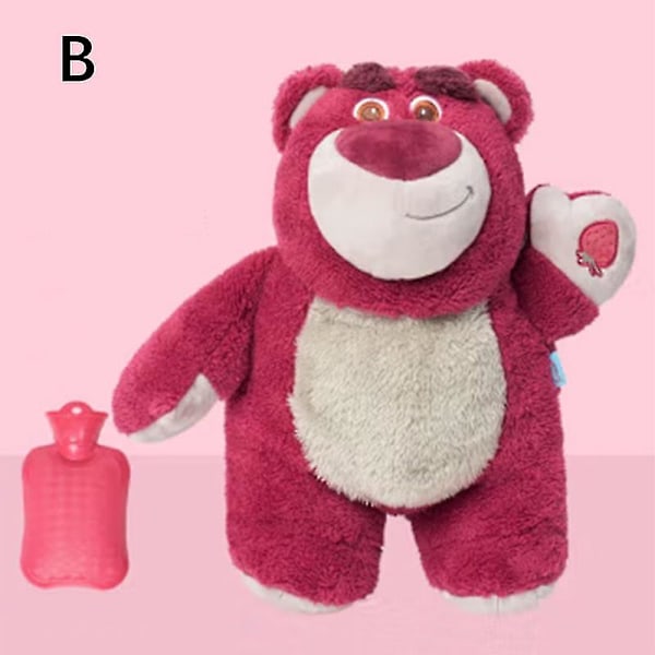 Varmtvandsflaske Blød Vinter Plys Varmt Håndtaske Hjem Vandpåfyldning Gave Funktion db lyserød engel Strawberry Bear