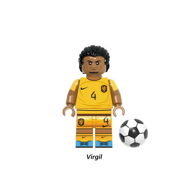 Berömd fotbollsstjärna rörlig docka fotbollsspelare mini fan World Cup sort byggsten figur (1 st) Virgil van Dijk