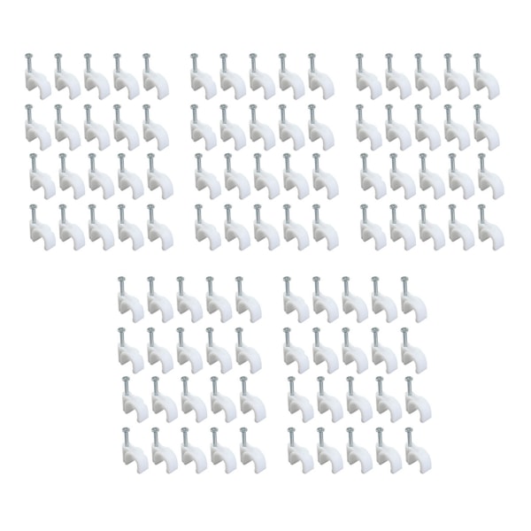 100 PCS 5mm Steel Nail Line Clip Round Cable Fixing Clips for Wall Mounted Cord Management