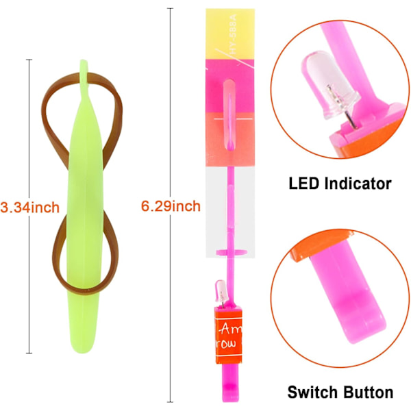 10-25 sarjaa LED-lennokkeja, ritsat + itsevalaiseva helikopteri, lentävä lelu ulkolelut jotka loistavat pimeässä juhlatarvikkeet 20 kpl 10pcs