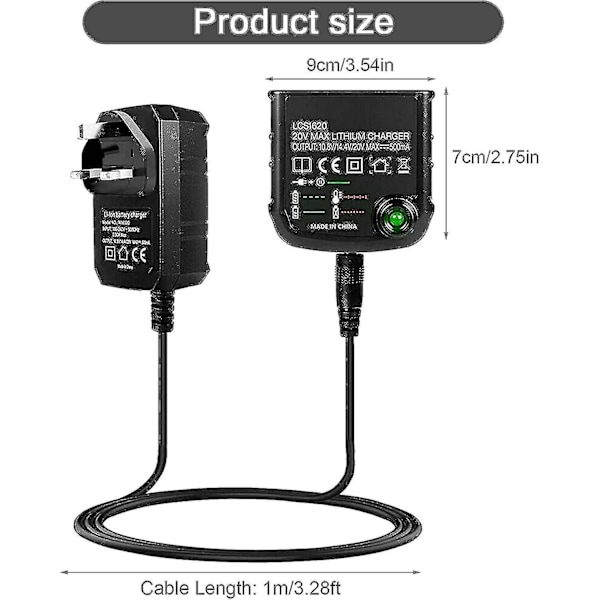 Li-ion batterilader til Black & Decker 18v Li-ion batteri Lcs1620 lader