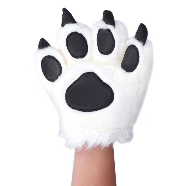 Simulering Animal Claw Handskar Söta Tiger Claw Plyschhandskar Werewolf Costume Handskar Vita