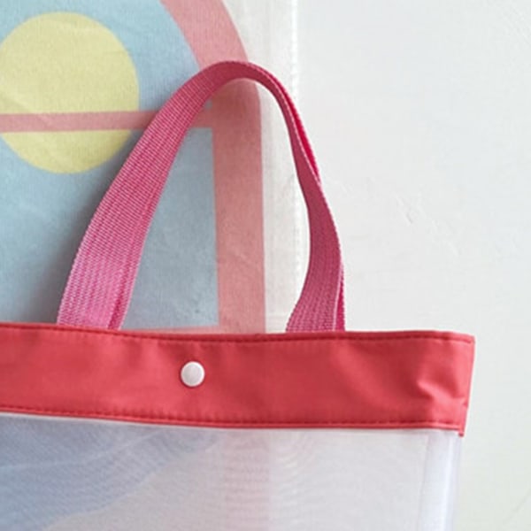 Håndholdt handlepose Knappelukking med stor kapasitet Komfortabelt håndtak Gjenbrukbar skulderveske Rosa