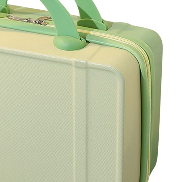 Case Mini 14 tuumaa suuri kapasiteetti Vintage vetoketjulla ylös matkameikkilaatikko kahvalla keltainen vihreä 14 tuumaa