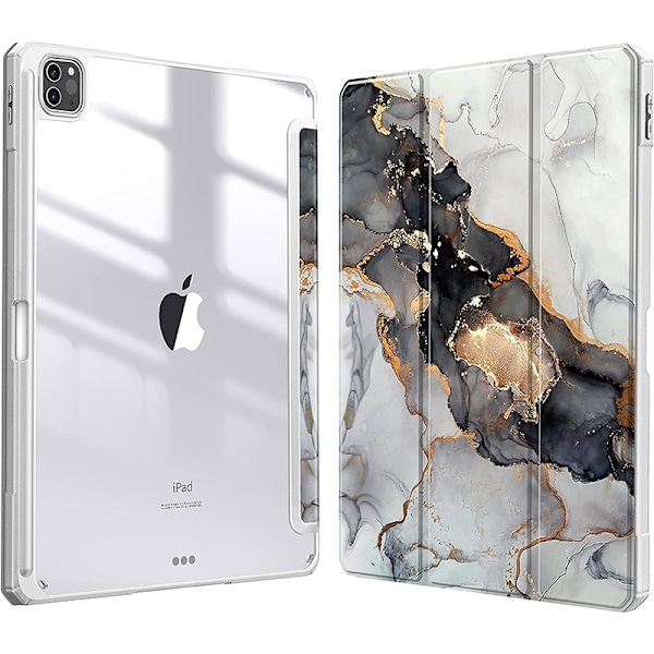 iPad Air 11 tommer (2024) M2 gennemsigtig akryl iPad beskyttelsesetui Gray Marble iPad Air 11 (2024) M2