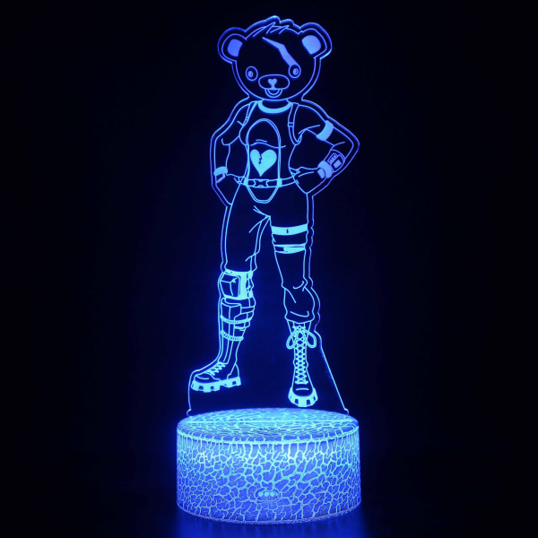 Barnpresent Fortnite Nattljus Touch Sensor Sovrum 3D Illusion Nattljus LED Anime Ljus Färg Fjärrkontroll Nattljus Hemprylar fortnite-2