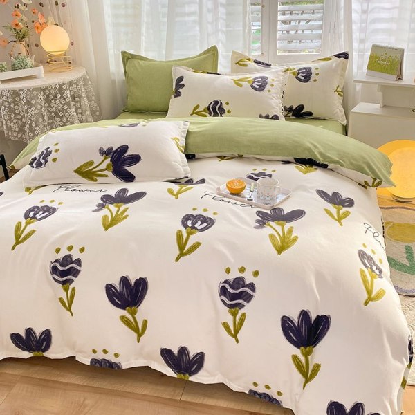 Children's adult style home quilt cover brushed skin-friendly cotton quilt cover thickened sheets to protect your sleep 180x220cm single quilt cover The years are quiet
