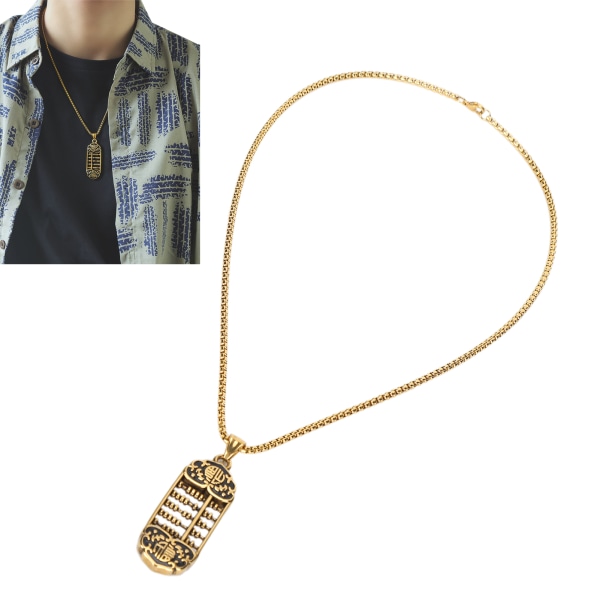 Halsband i titanstål för män, personlig och trendig, accessoar i guld