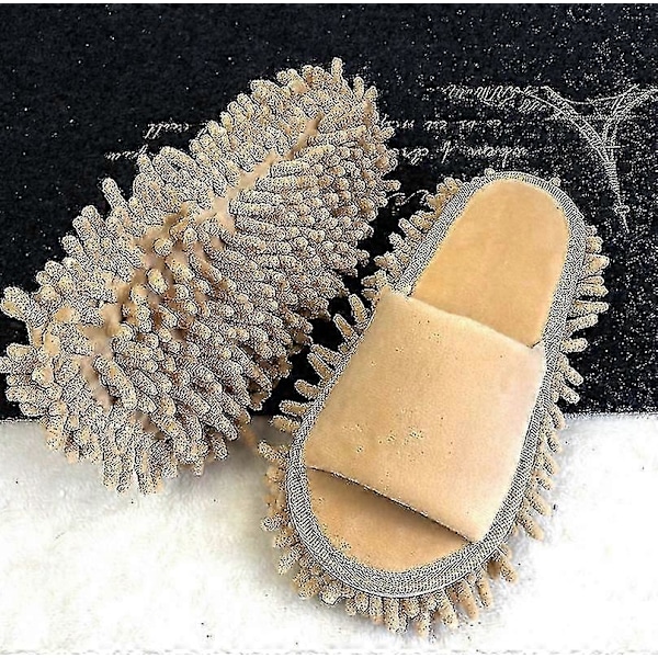 Mopptofflor Lazy Golv Fotstrumpor Skor Snabb Polering Rengöring Dammtorkning Tofflor Guanguan GS Beige 39-42