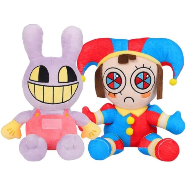 Numbers Circus Plysch, Pomni och Jax Anime Plysch Doll Toy Söt gosedjur Födelsedag TV-fans Vuxna Barn, 2 stycken