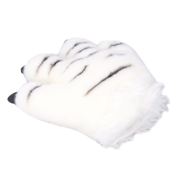 Simulering Dyreklohansker Cute Tiger Claw Plysjhansker Werewolf Costume Hansker Hvite
