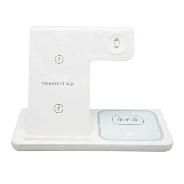 Trådløs oplader 3 i 1 trådløs opladningsstation til IPhone 13 12 11 XS XR XS X 8 Plus ure headsets hvid