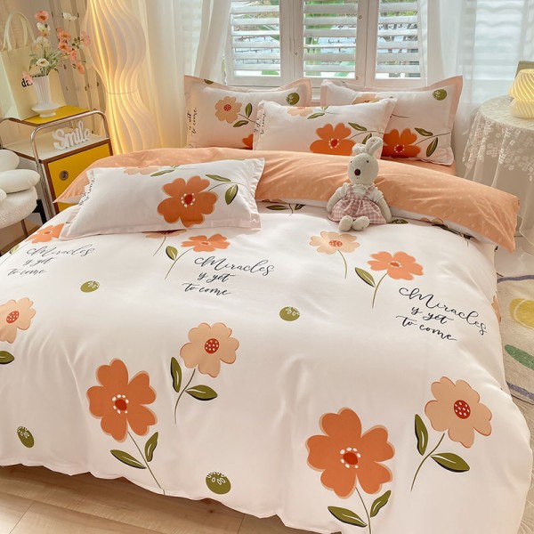Children's adult style home quilt cover brushed skin-friendly cotton quilt cover thickened sheets to protect your sleep 150x200cm single quilt cover spring dawn