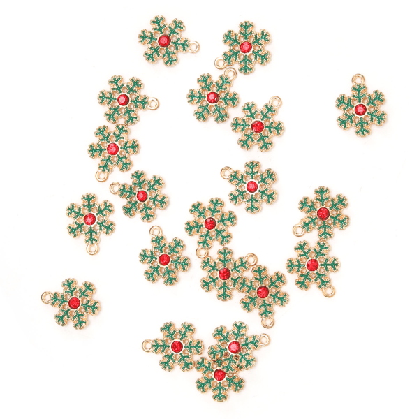 20 st charmiga julberlocker i legering - söta hängen - smyckestillbehör för gör-det-själv-hantverk - snöflinga