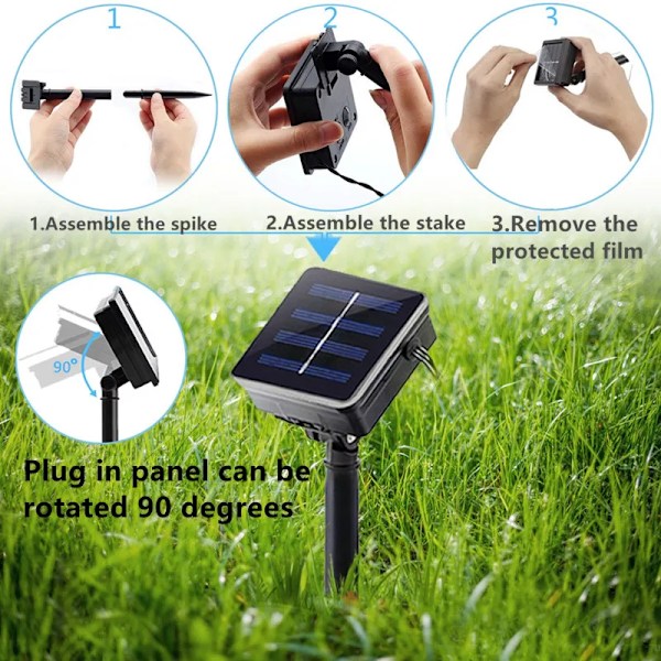 5/7/12m LED Körsbärsblom Solcellsslinga Trädgårdsslinga, vattentät utomhustejp för innergårdsdekoration varmvit 12m 100LED 12m 100LED