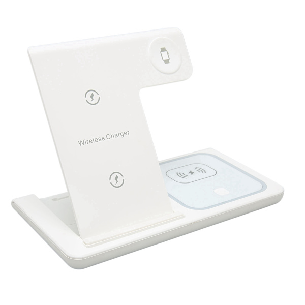 Trådløs oplader 3 i 1 trådløs opladningsstation til IPhone 13 12 11 XS XR XS X 8 Plus ure headsets hvid